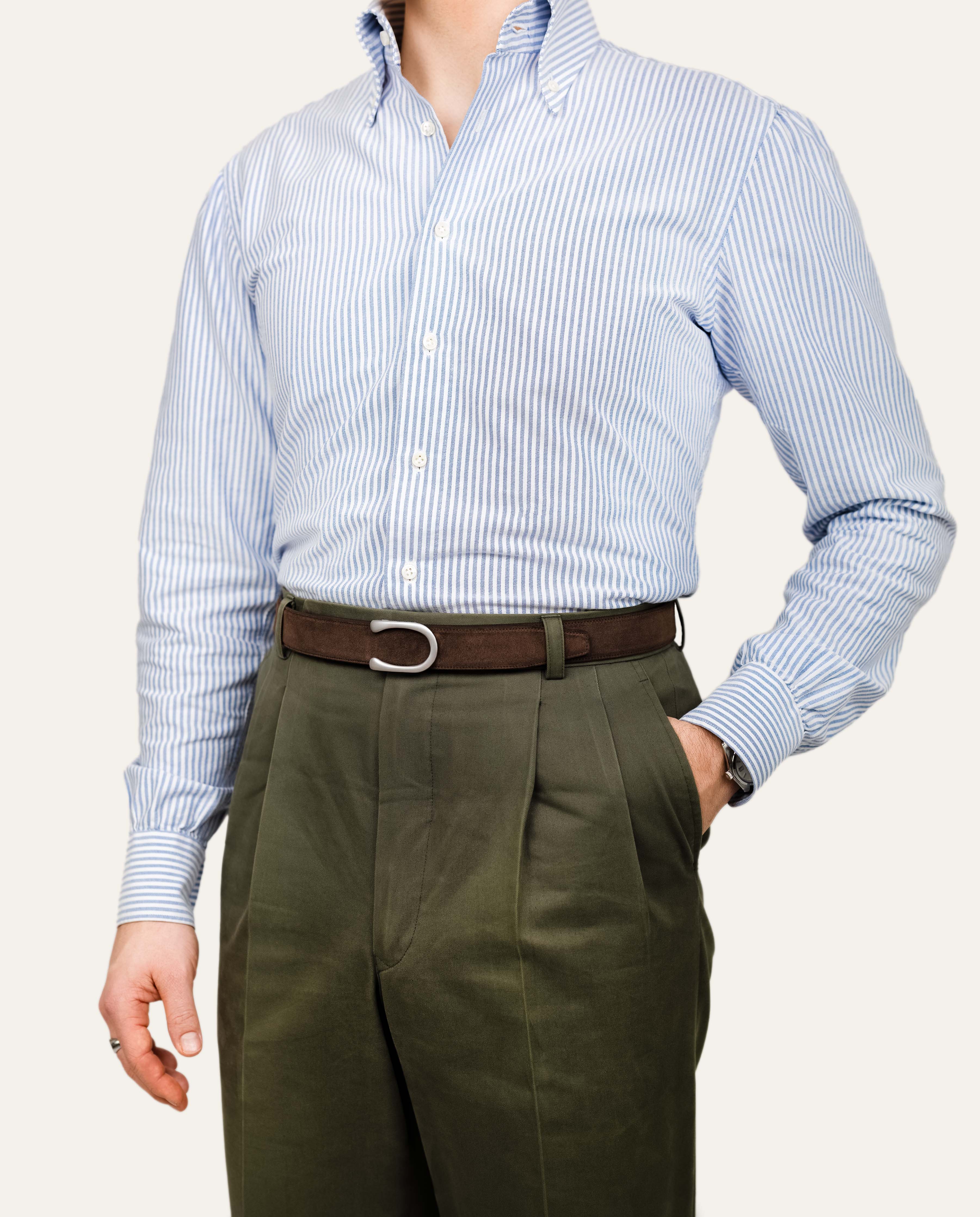 Modell 2 Palladium Matt — Veloursleder Havannabraun