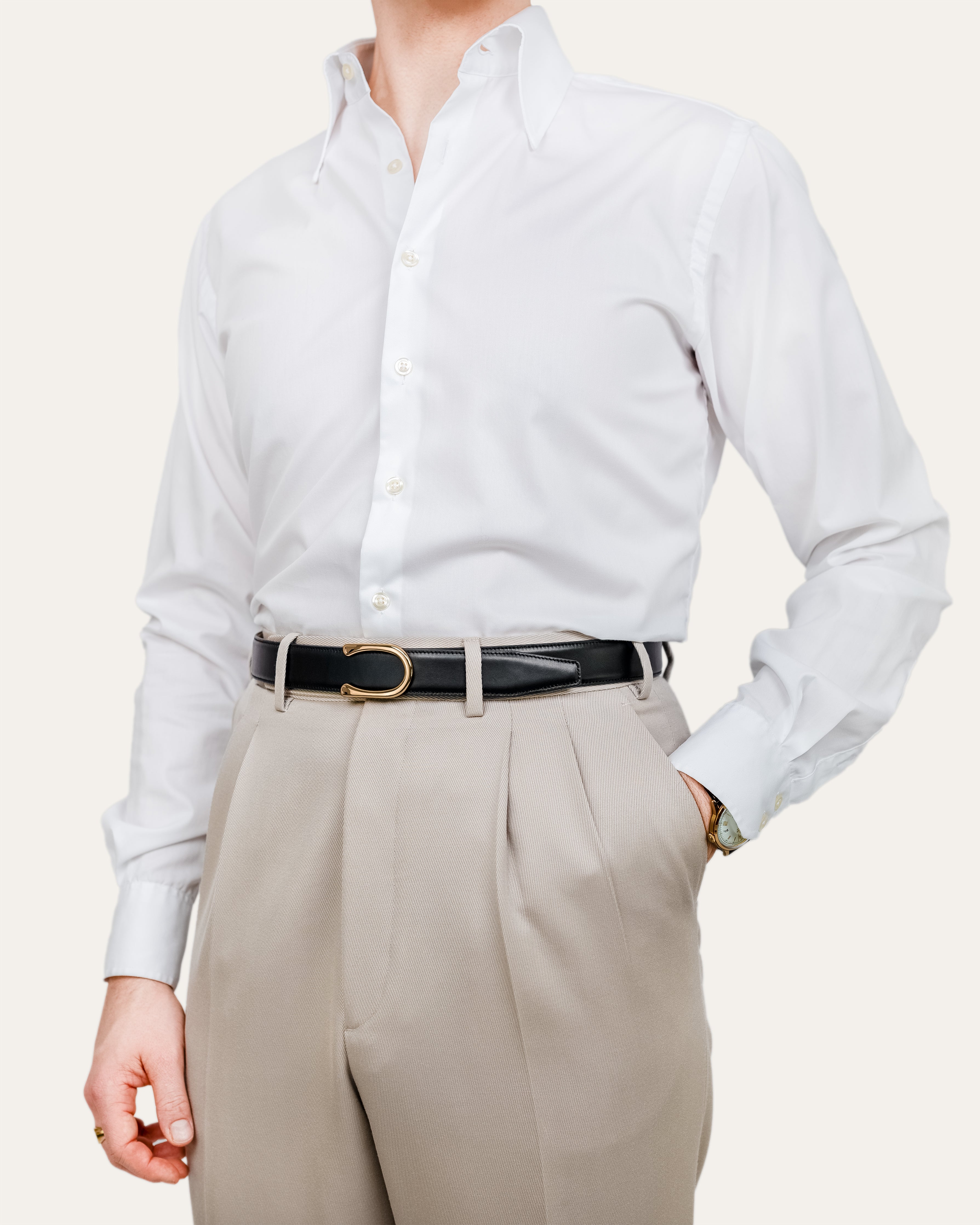 Model II Gold — Calfskin Jet Black