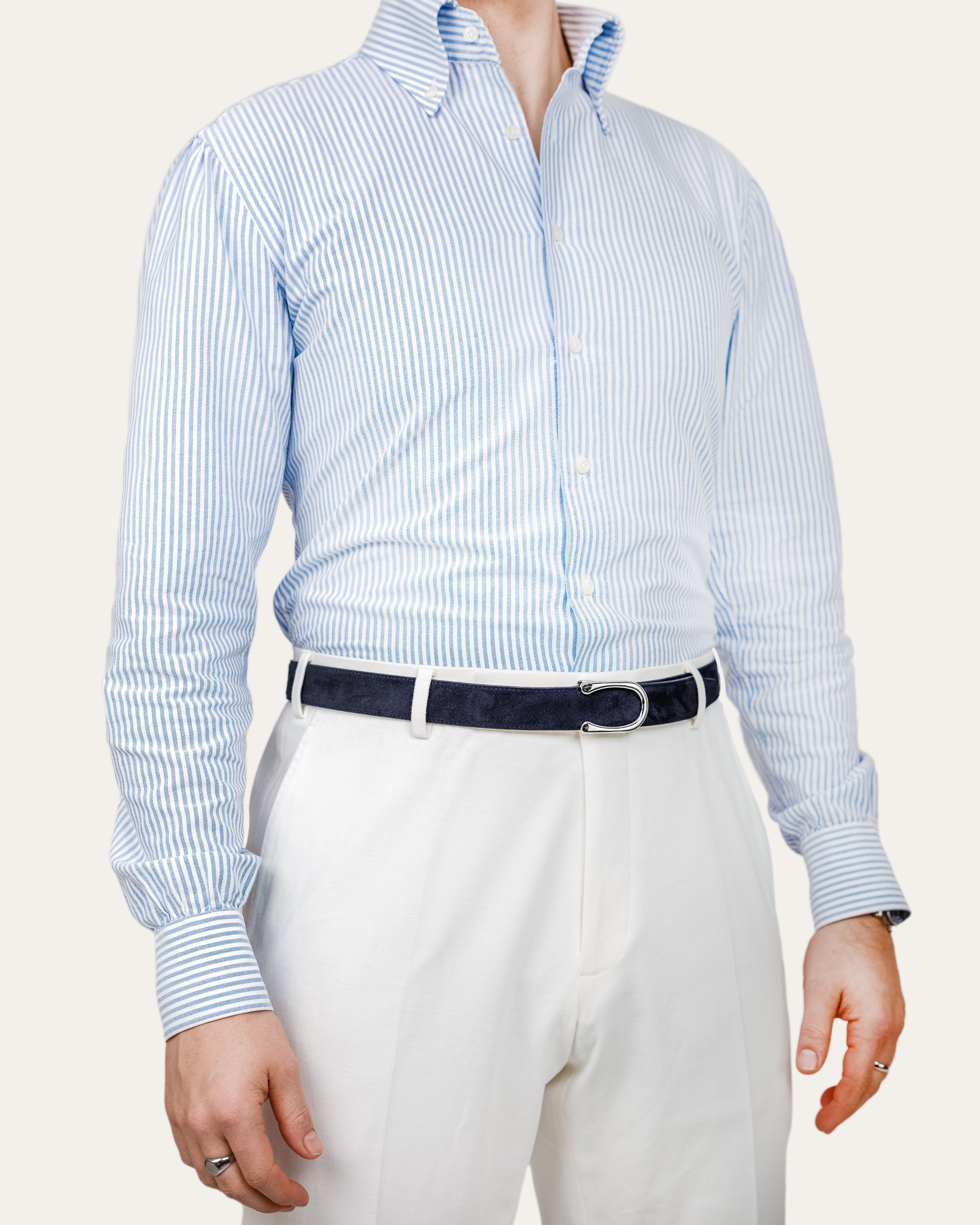 Modell II Palladium — Veloursleder Portofinoblau