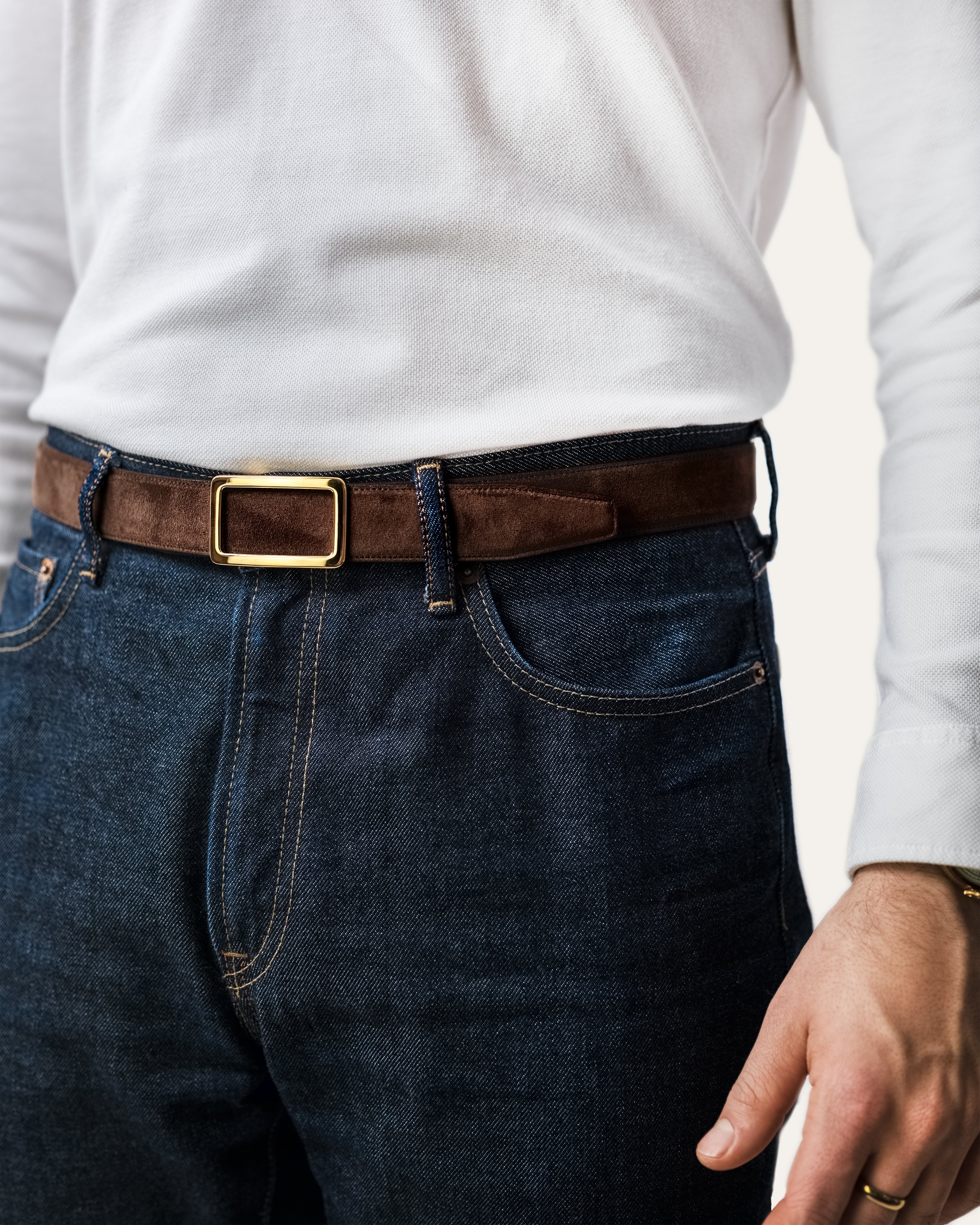 Model I Gold — Suede Havana Brown