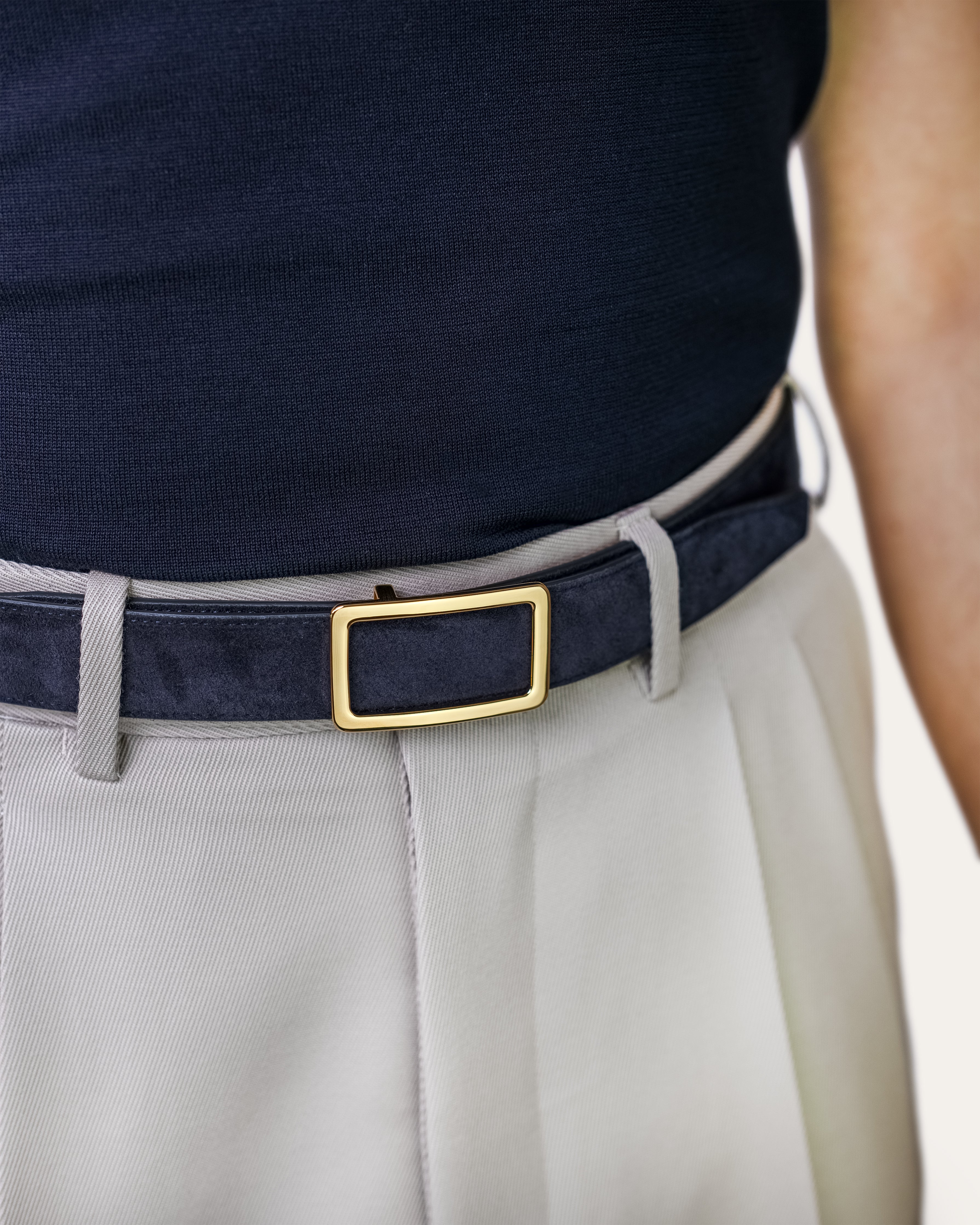 Model I Gold — Suede Portofino Blue