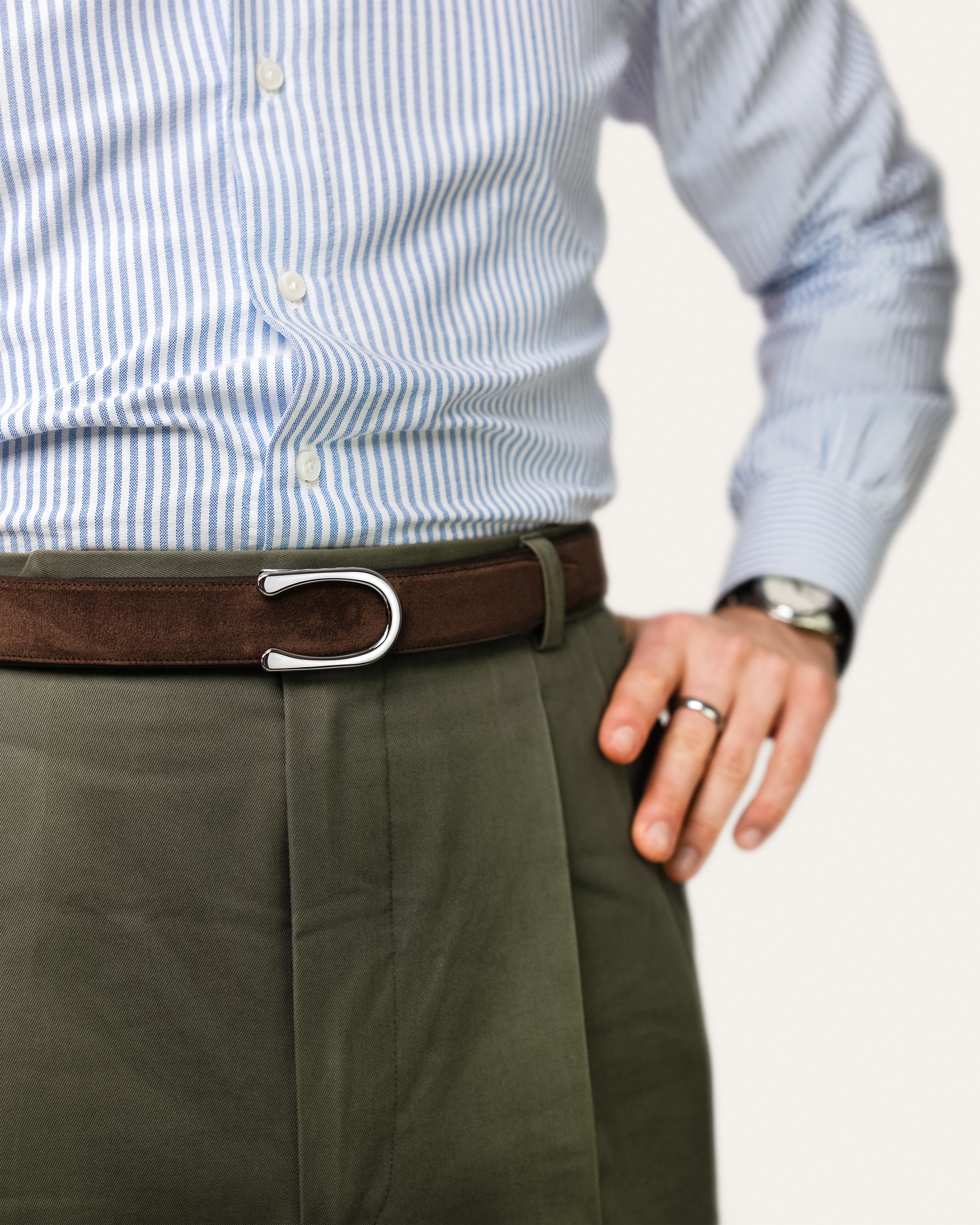 Model II Palladium — Suede Havana Brown