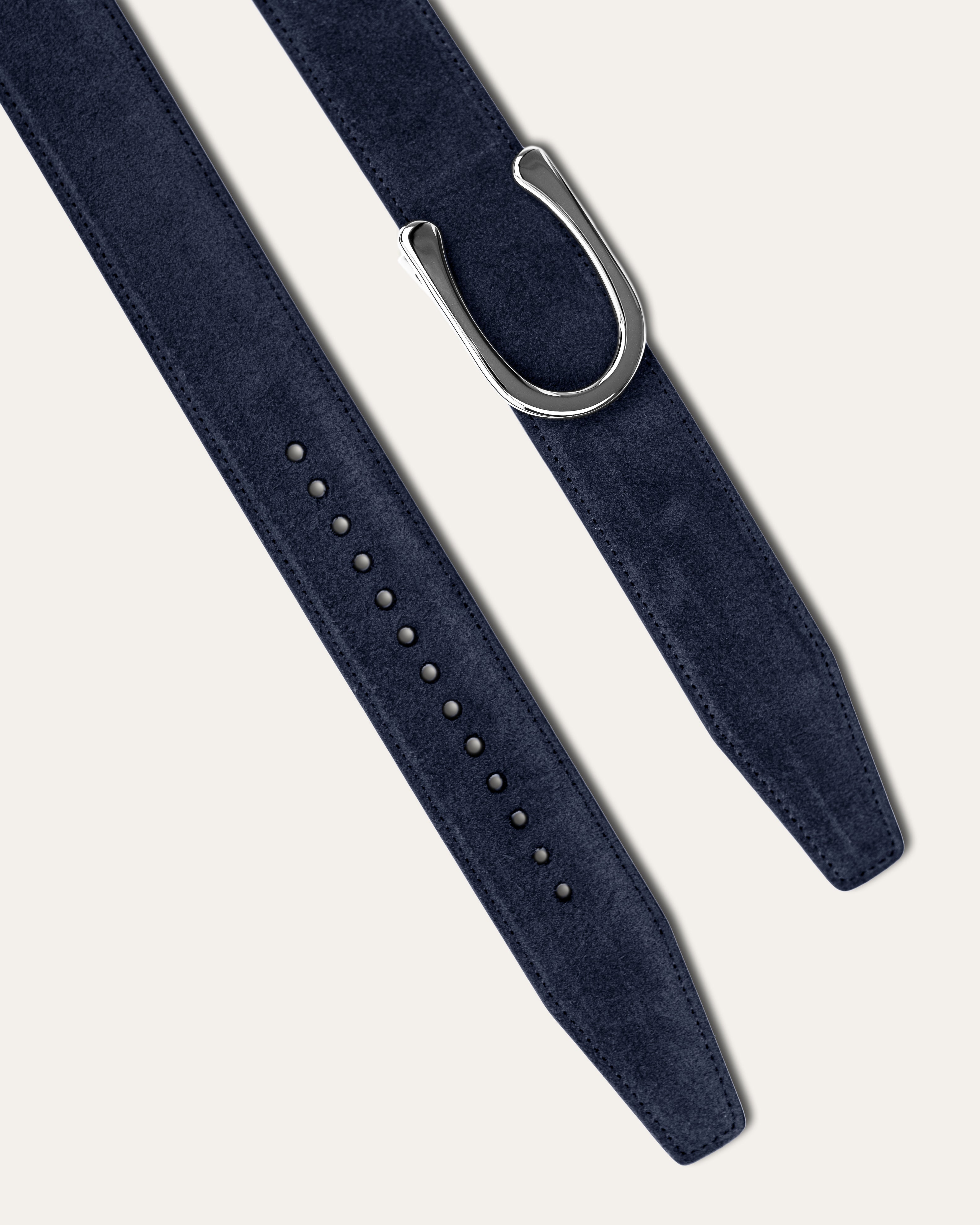 Modell II Palladium — Veloursleder Portofinoblau