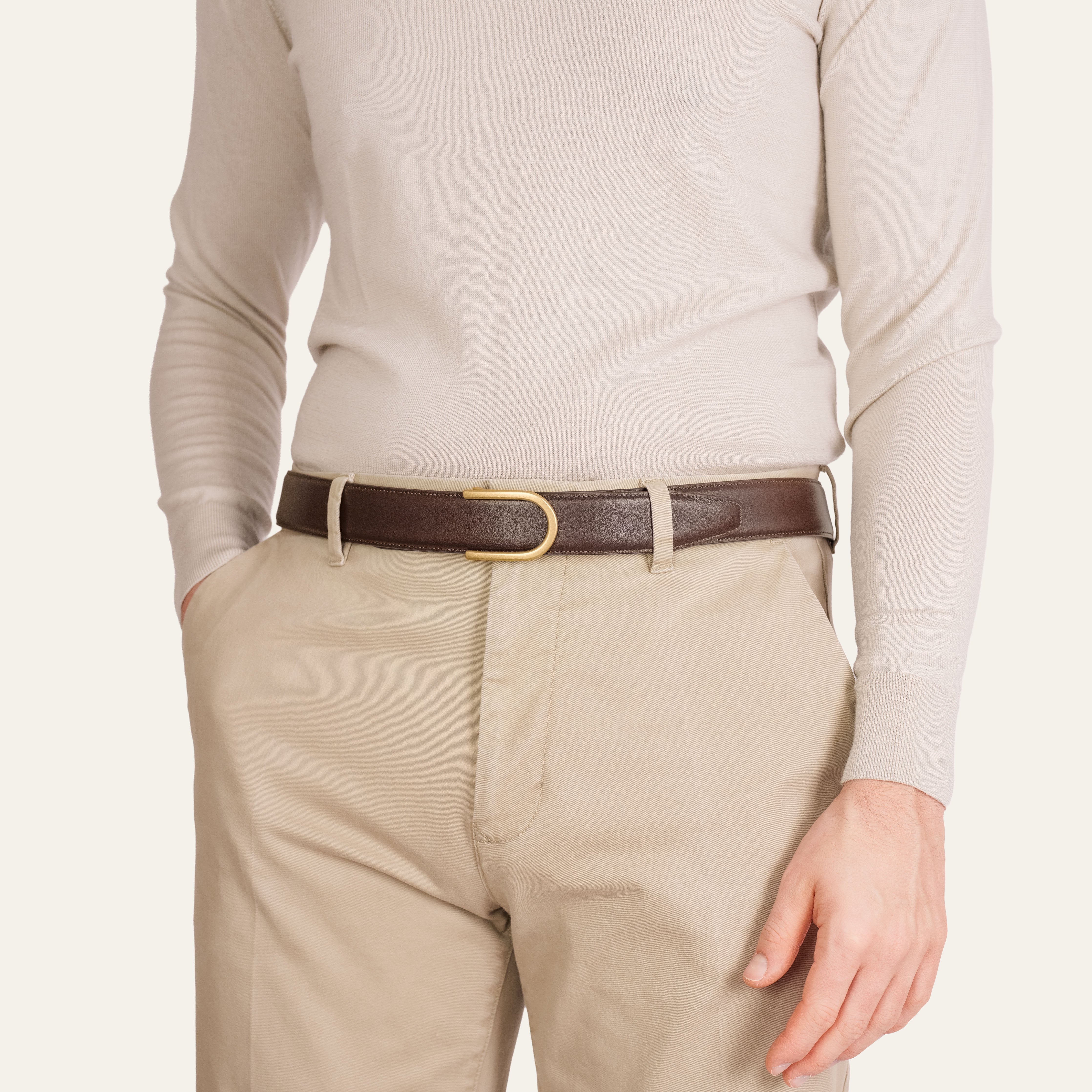 Model 4 Gold Matt – Brown Bovine Leather