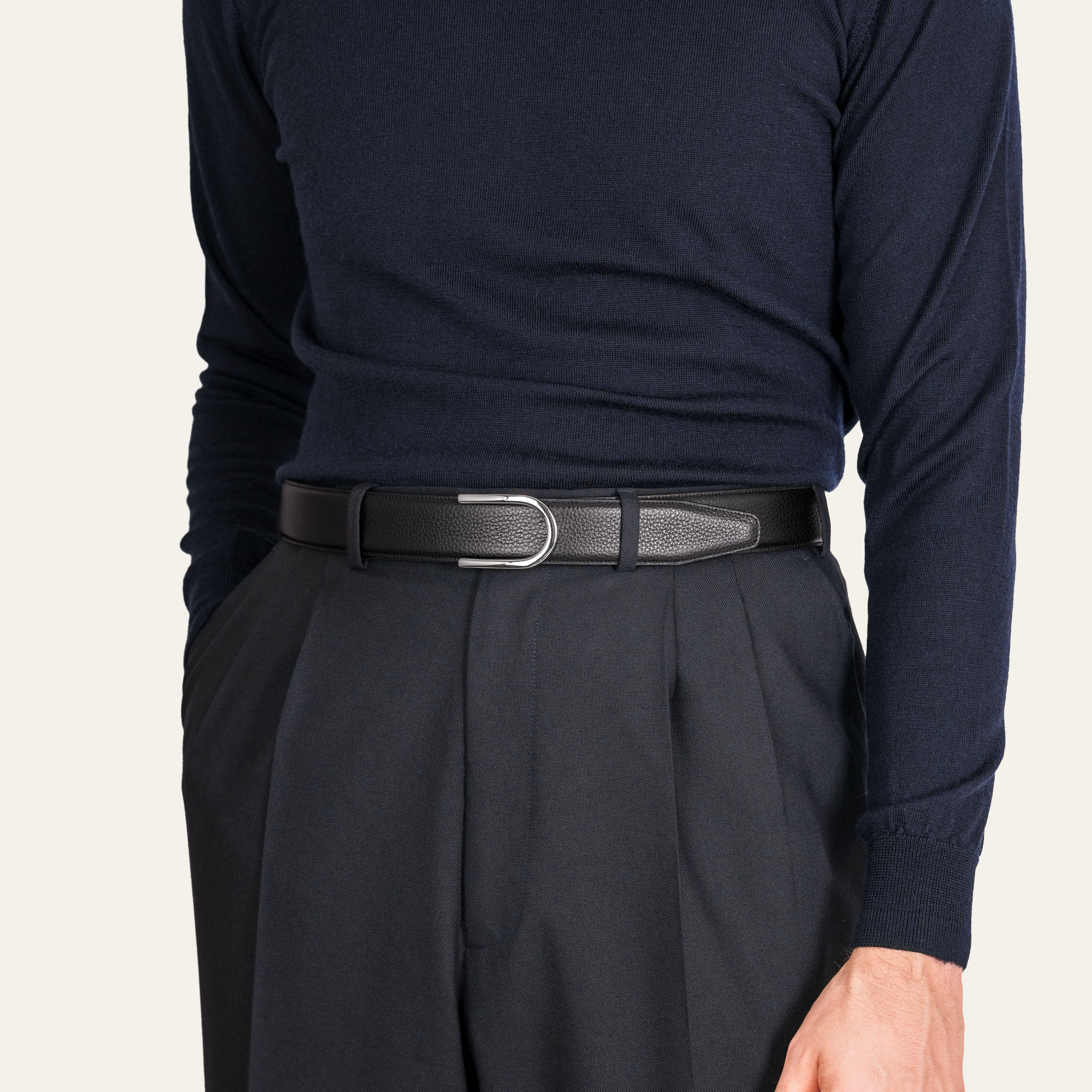 Model 4 Palladium – Black Grain Bovine Leather