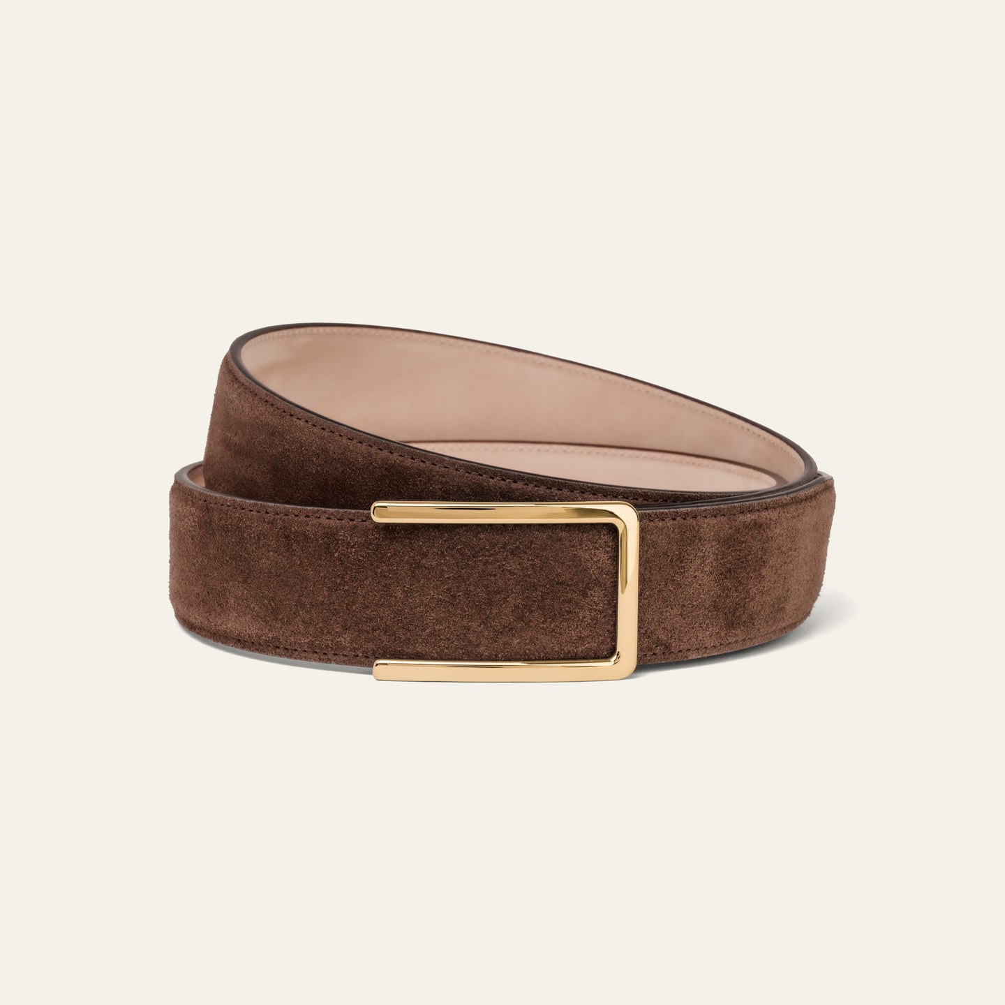 Modell 3 Gold – Veloursleder Braun