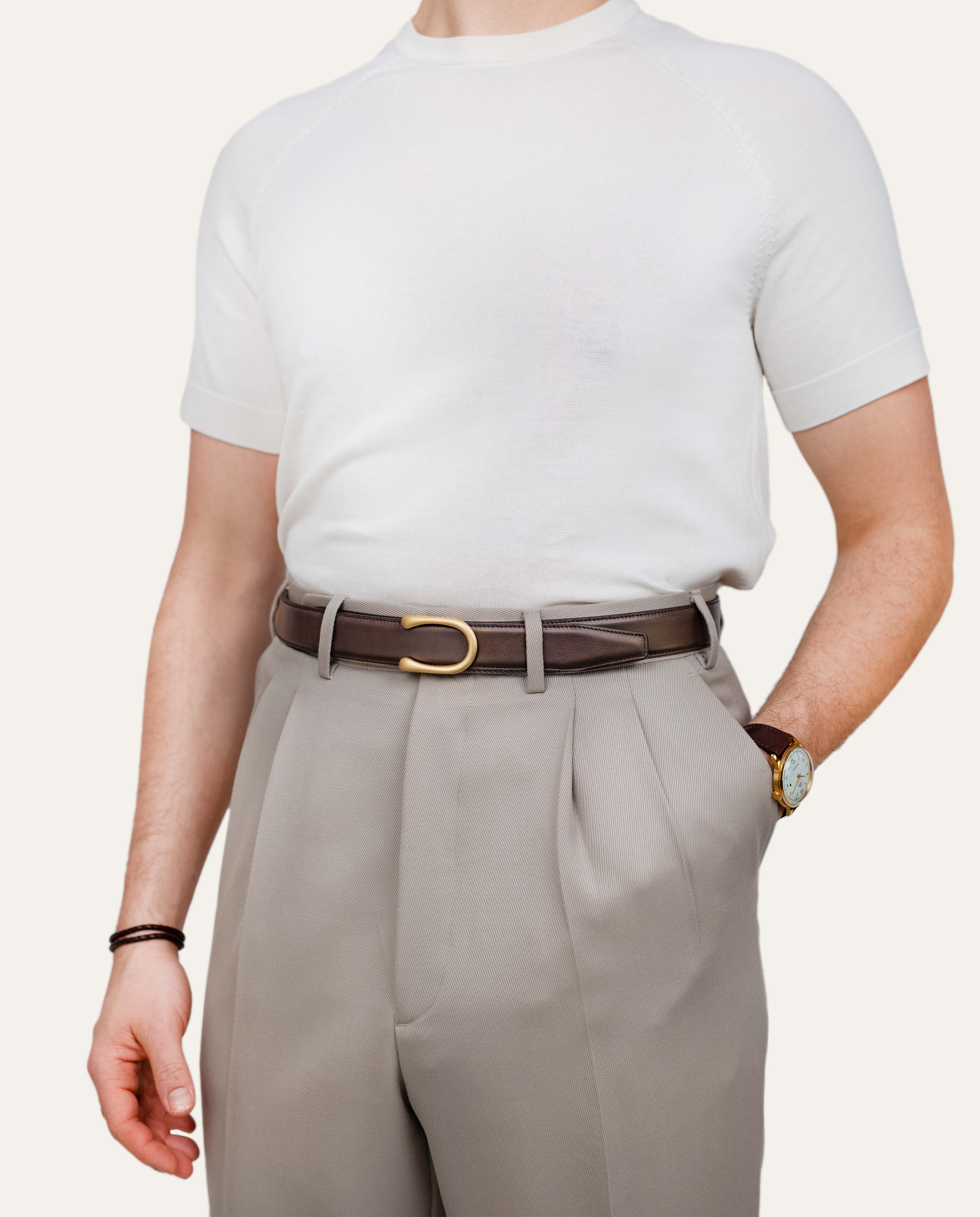 Model 2 Gold Matt — Calfskin Chocolate Brown