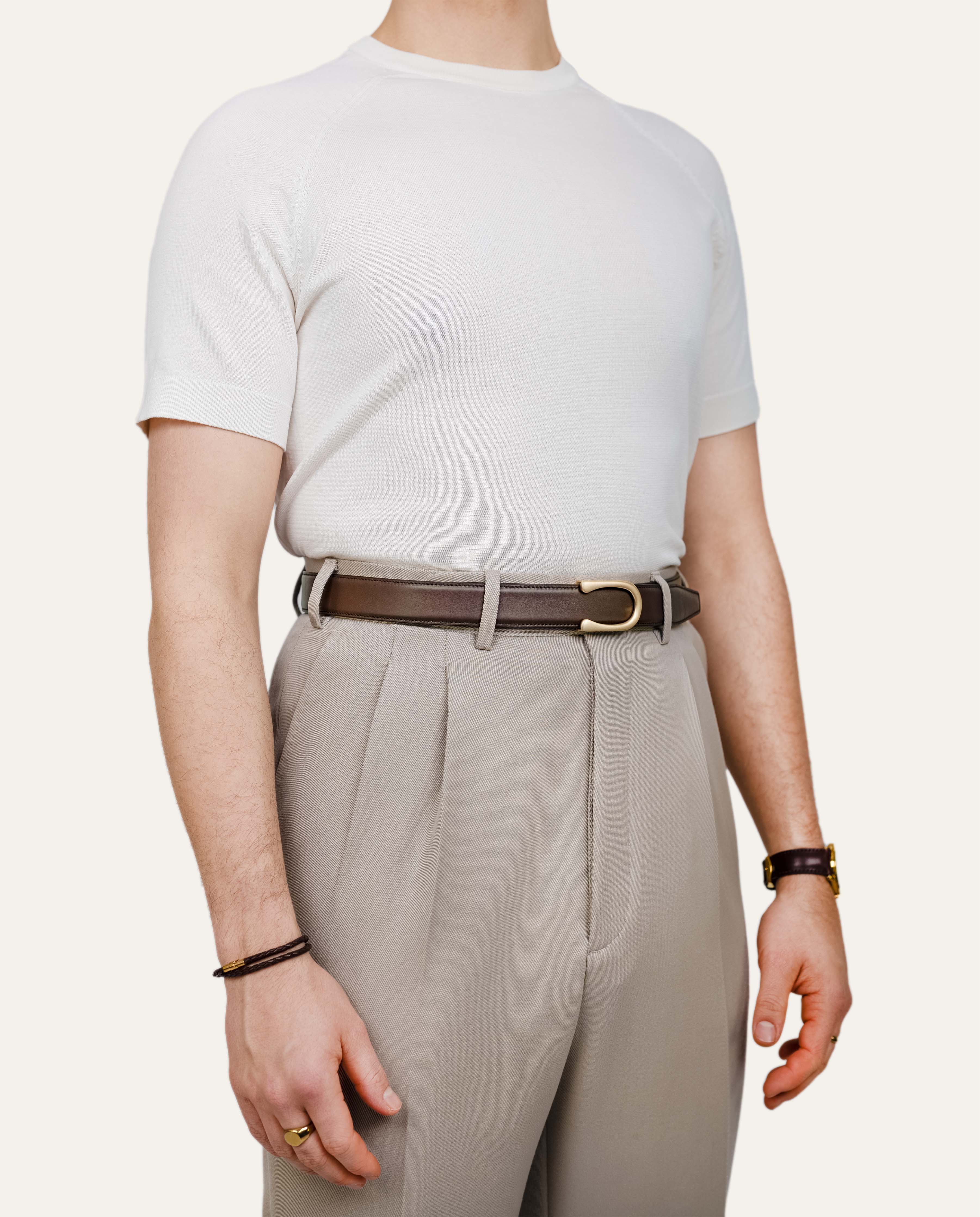 Model 2 Gold Matt — Calfskin Chocolate Brown