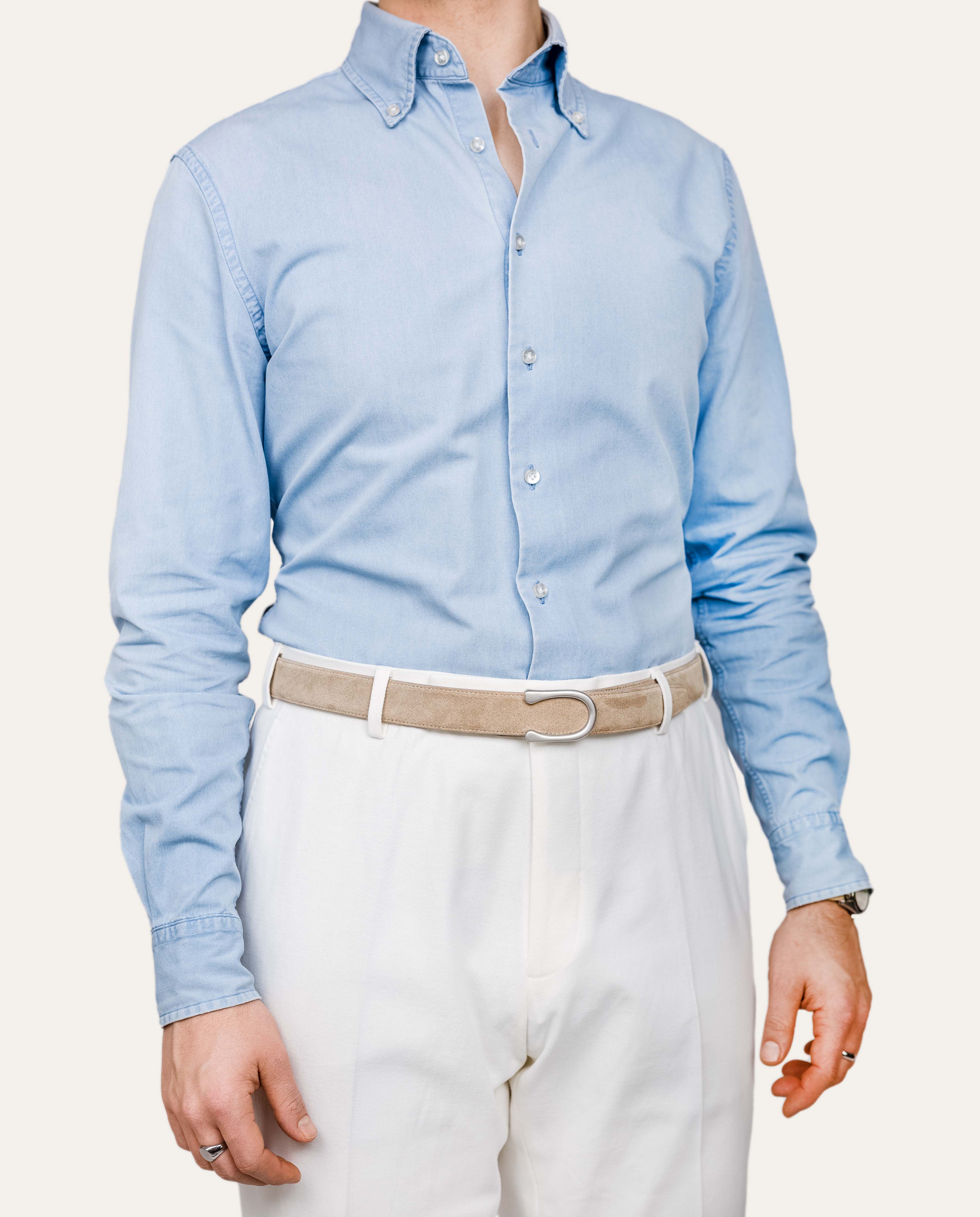 Modell 2 Palladium Matt — Veloursleder Veronabeige