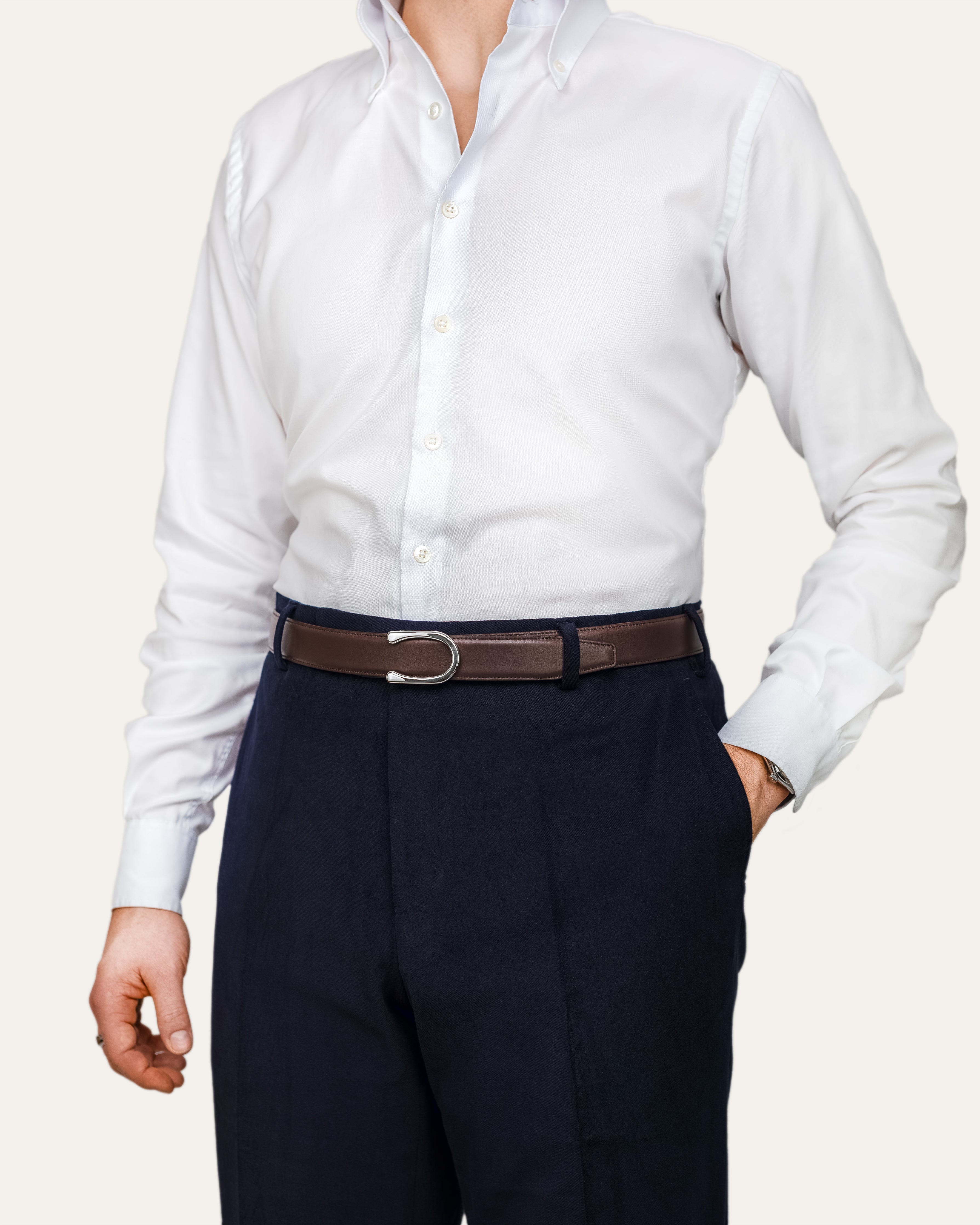 Model II Palladium  —  Calfskin Chocolate Brown