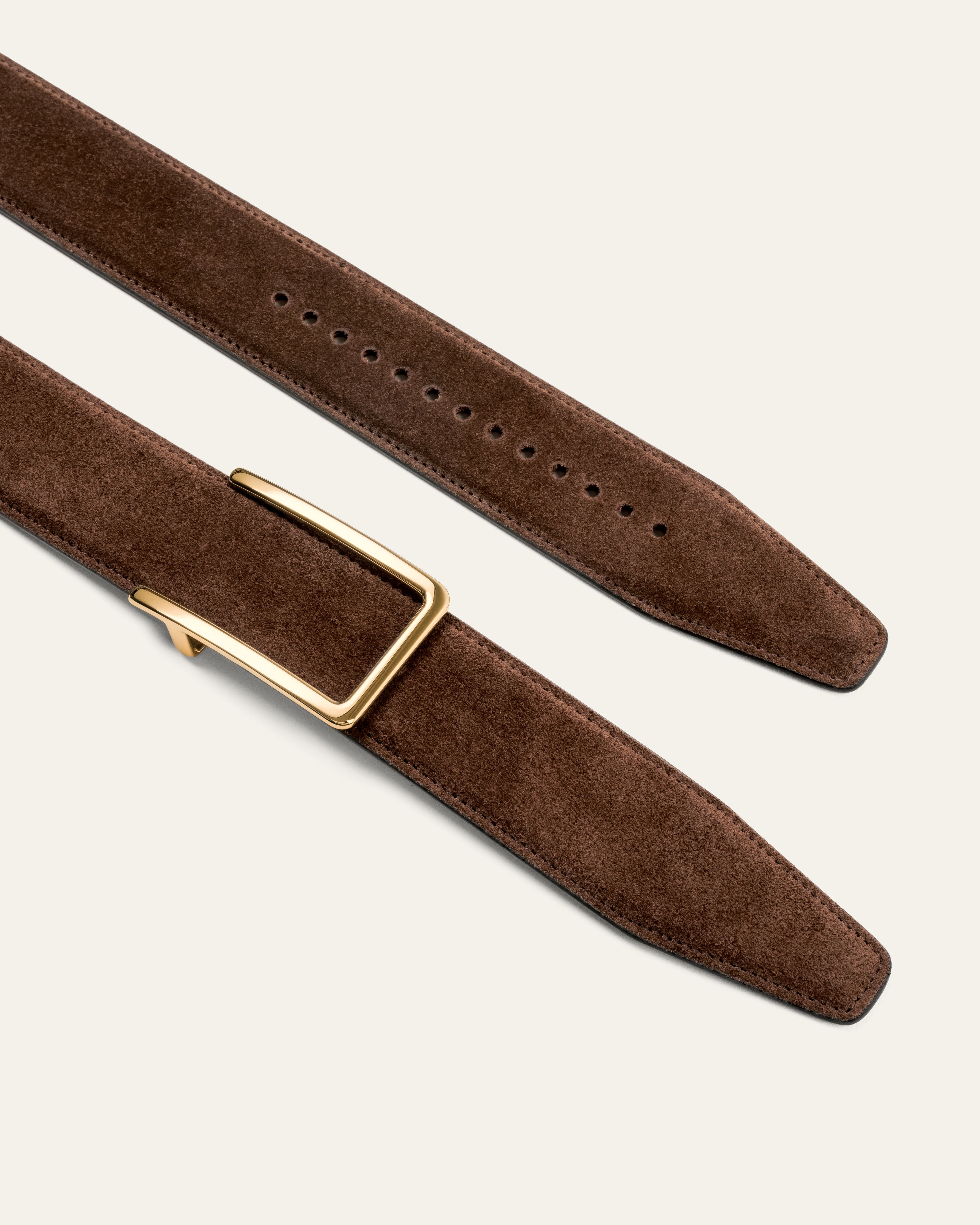Model 3 Gold – Brown Suede