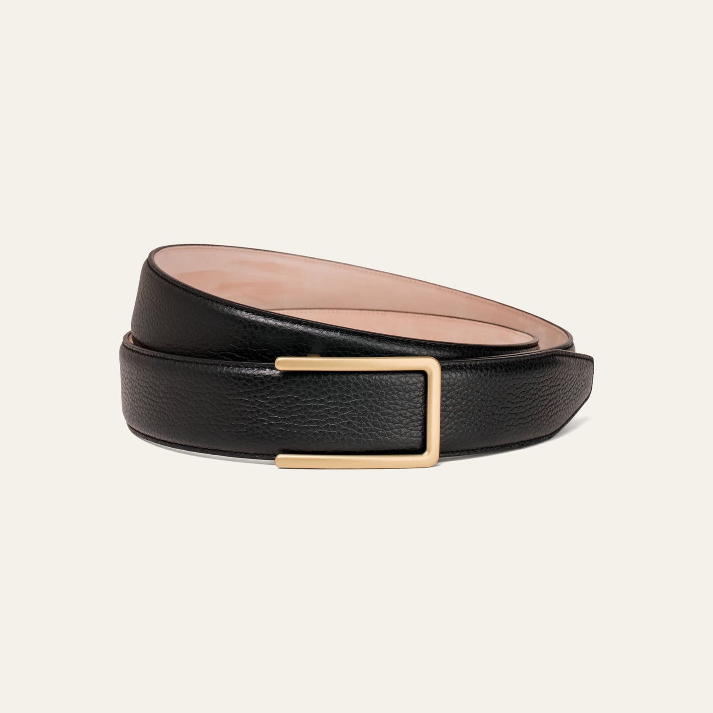 Modell 3 Gold Matt – Leder Schwarz Genarbt