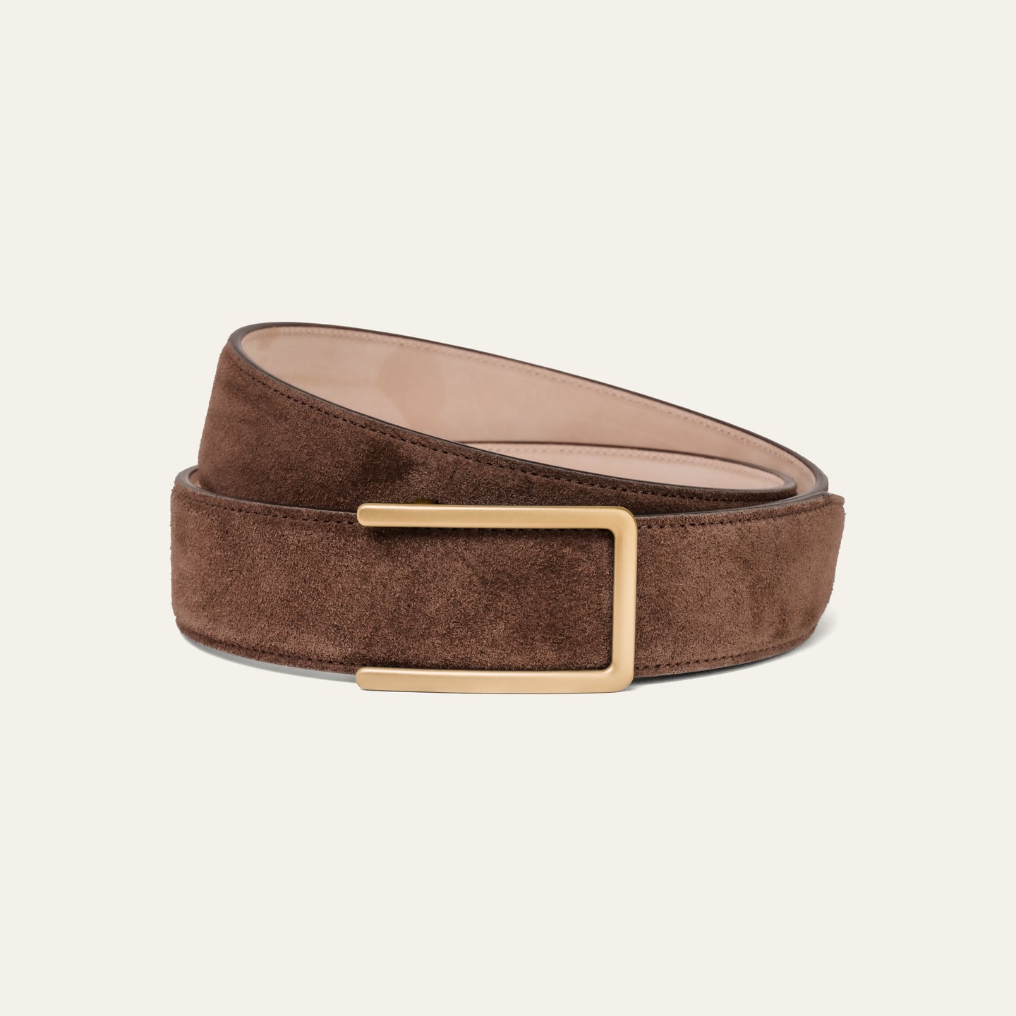 Modell 3 Gold Matt – Veloursleder Braun
