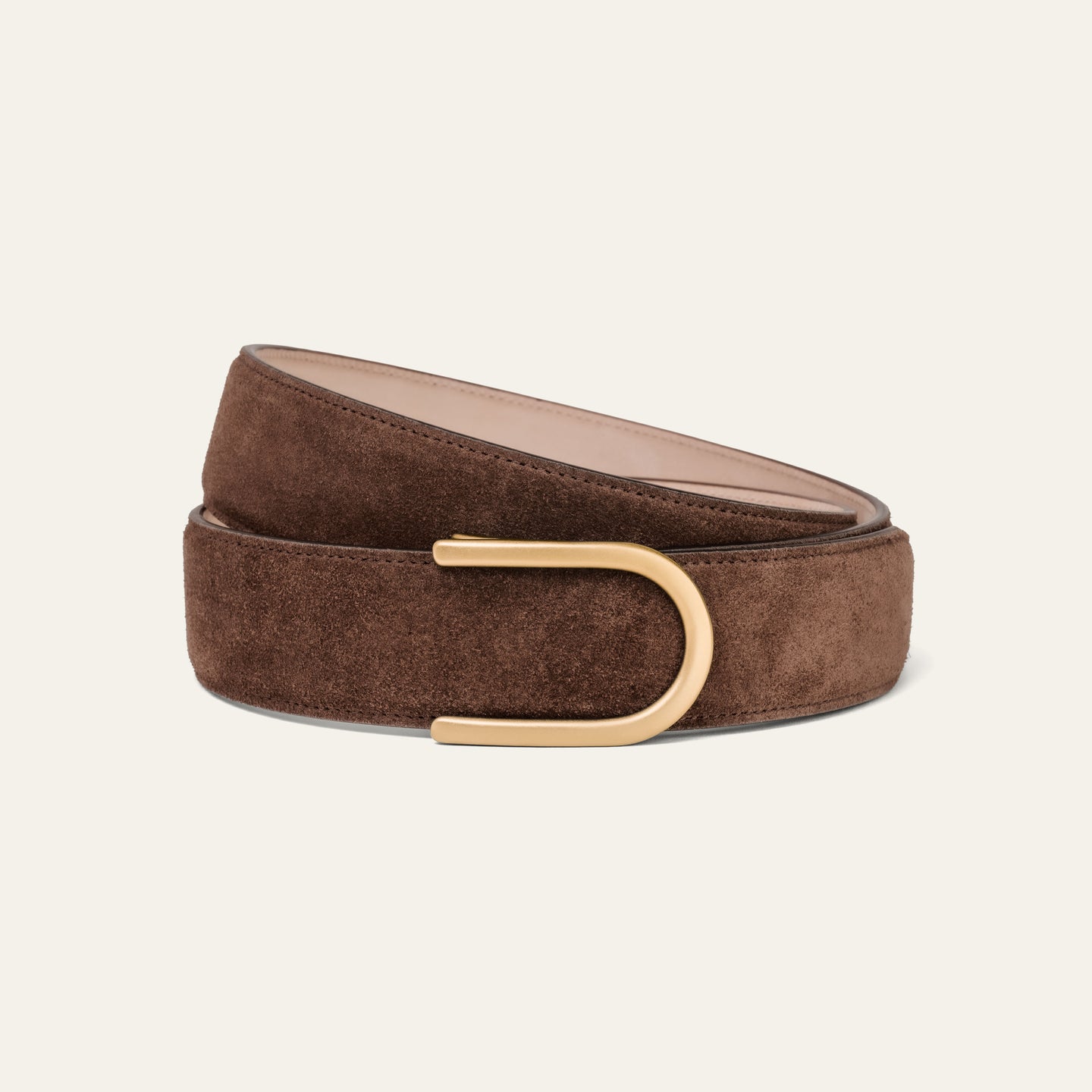 Modell 4 Gold Matt – Veloursleder Braun