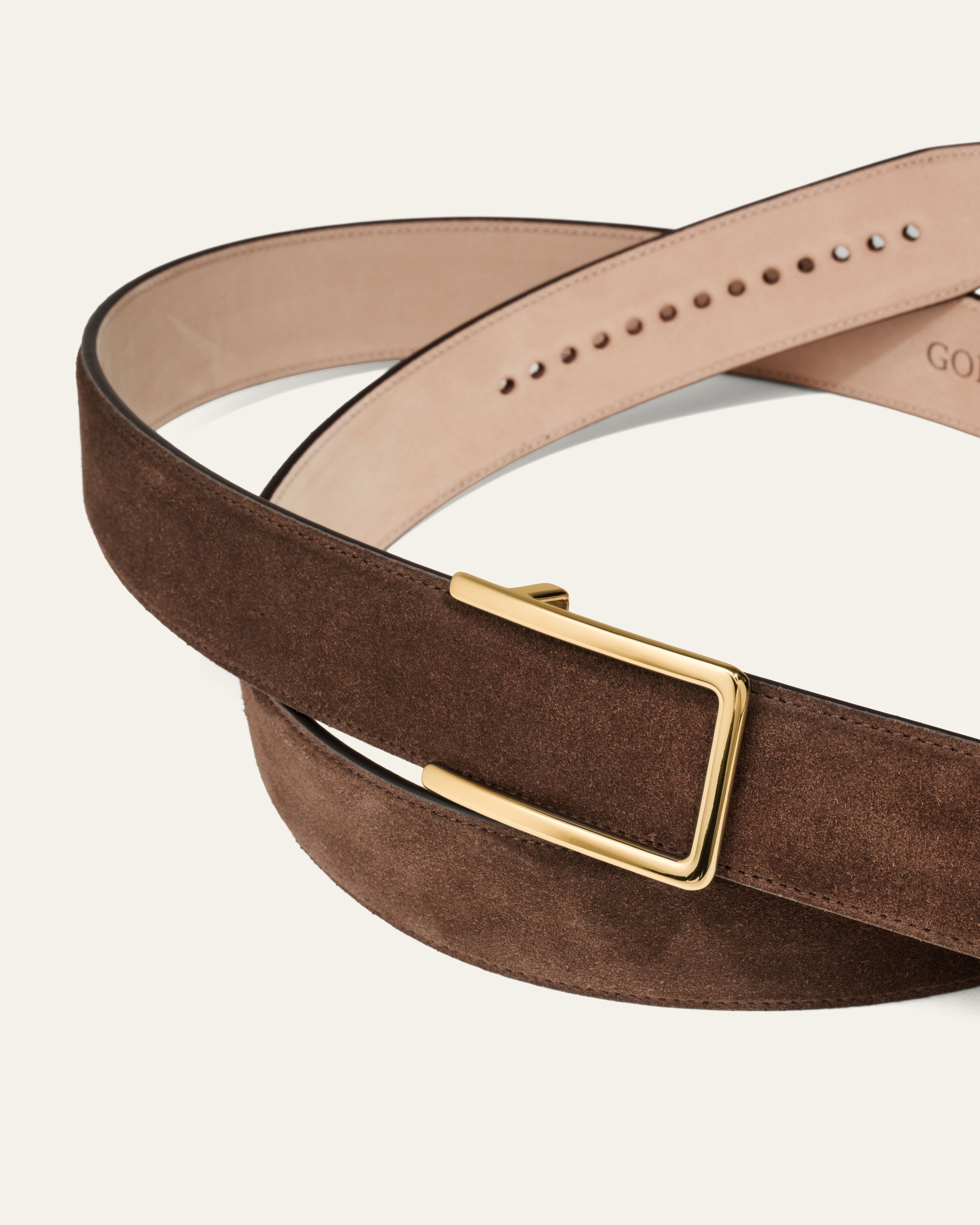 Model 3 Gold – Brown Suede