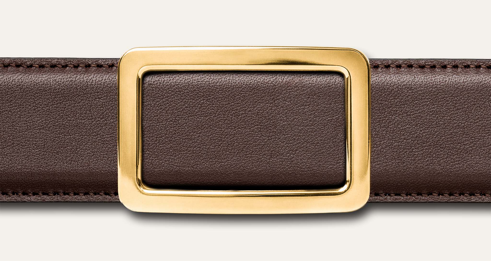 Goldfels Signature Belt | Model 1 Gold – Chocolate Brown Calfskin