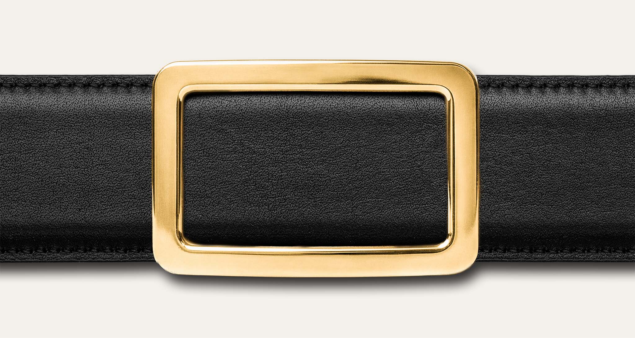 Goldfels Signature Belt | Model 1 Palladium – Jet Black Calfskin